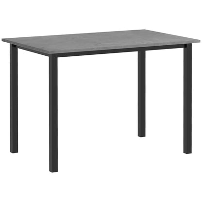 Expandable Dining Table, Kitchen Table for 6 People, Living Room Table for Dining Room, Kitchen, Steel, Dark Grey, 110-160 x 70 x 76 cm