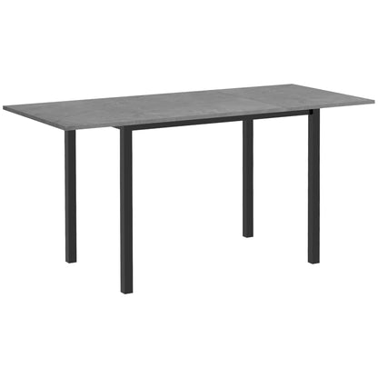 Expandable Dining Table, Kitchen Table for 6 People, Living Room Table for Dining Room, Kitchen, Steel, Dark Grey, 110-160 x 70 x 76 cm