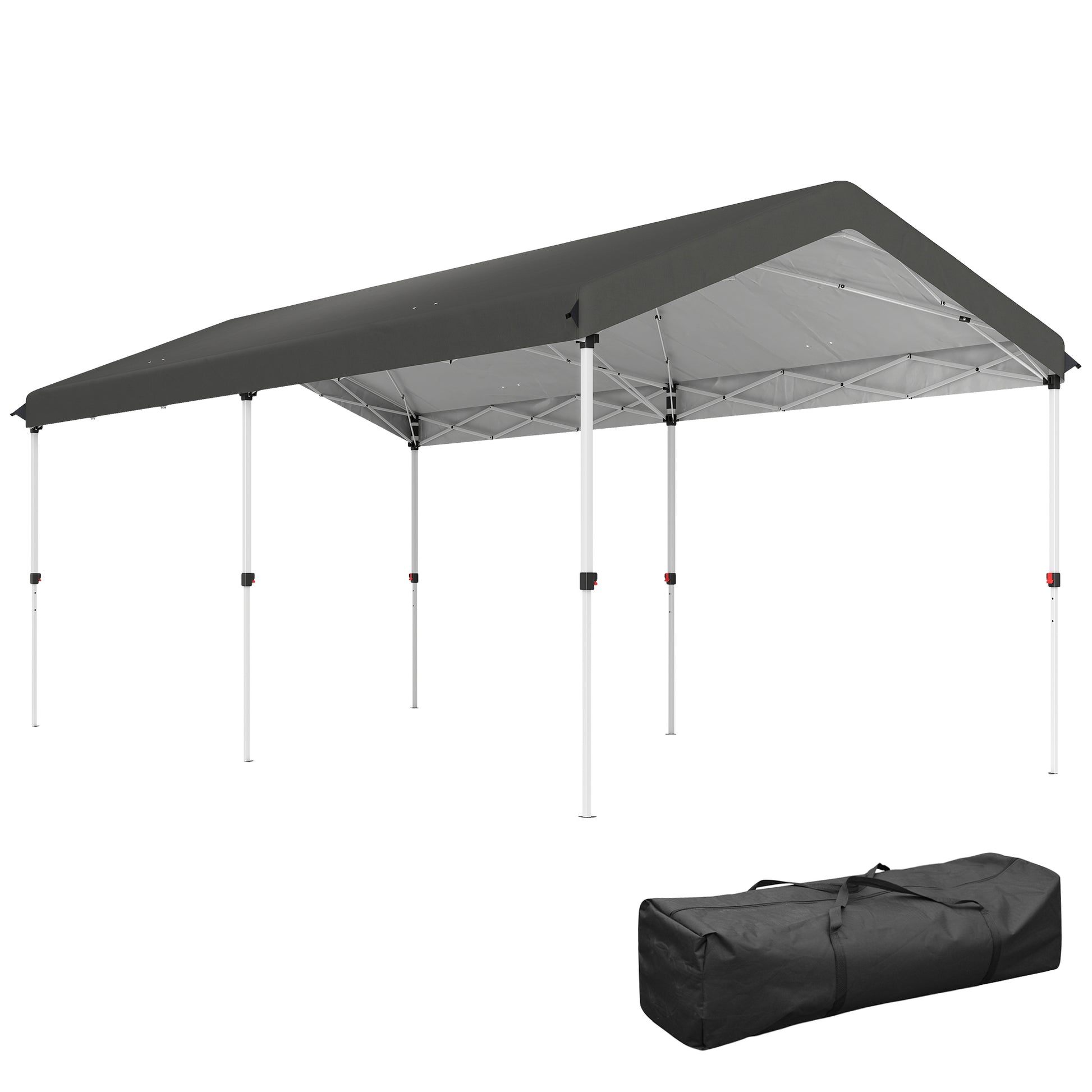 Foldable Gazebo 6x3 m Garden Canopy with 3-Level Adjustable Height UV50+ Protection Waterproof and Transport Bag Outdoor Gazebo Dark Gray
