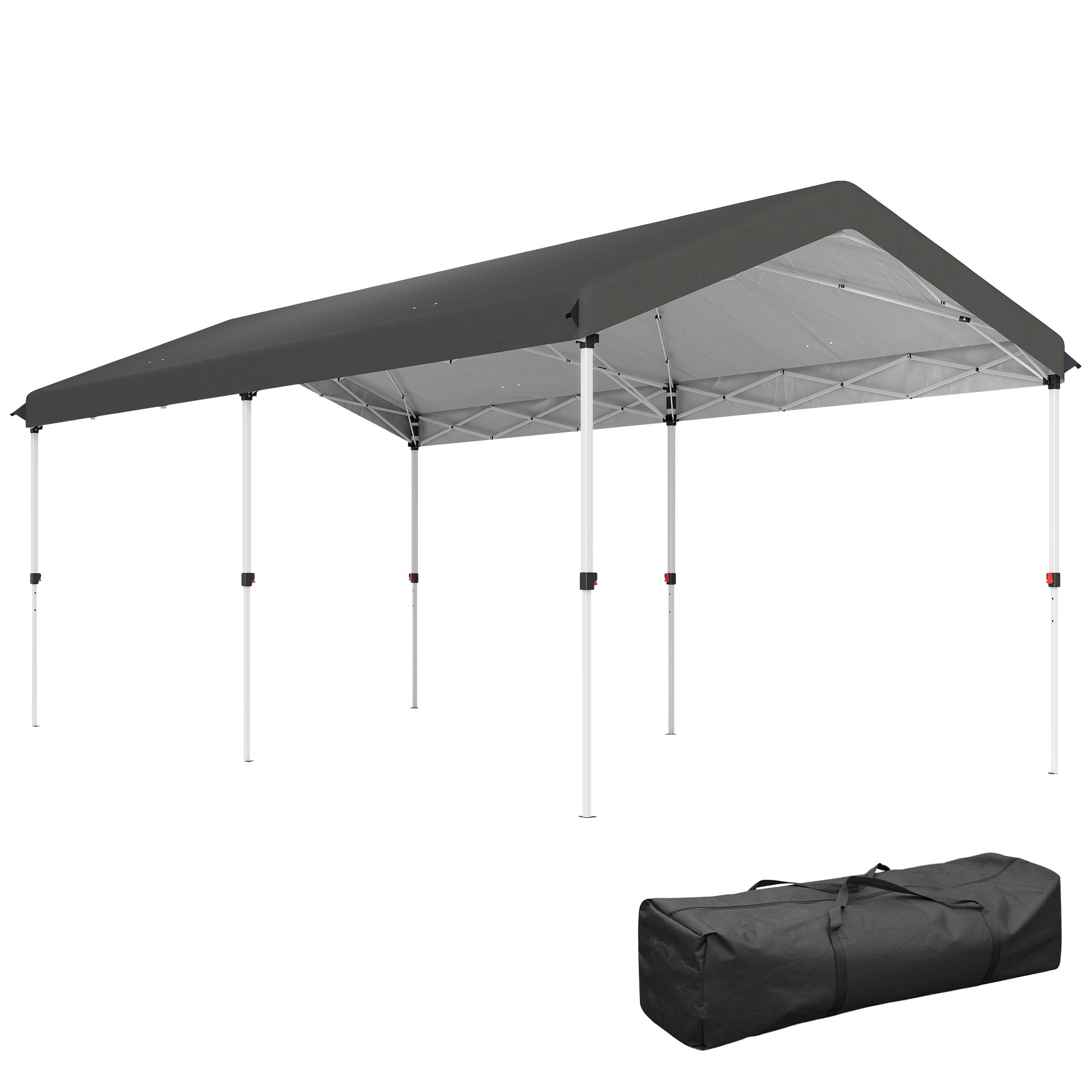 Foldable Gazebo 6x3 m Garden Canopy with 3-Level Adjustable Height UV50+ Protection Waterproof and Transport Bag Outdoor Gazebo Dark Gray