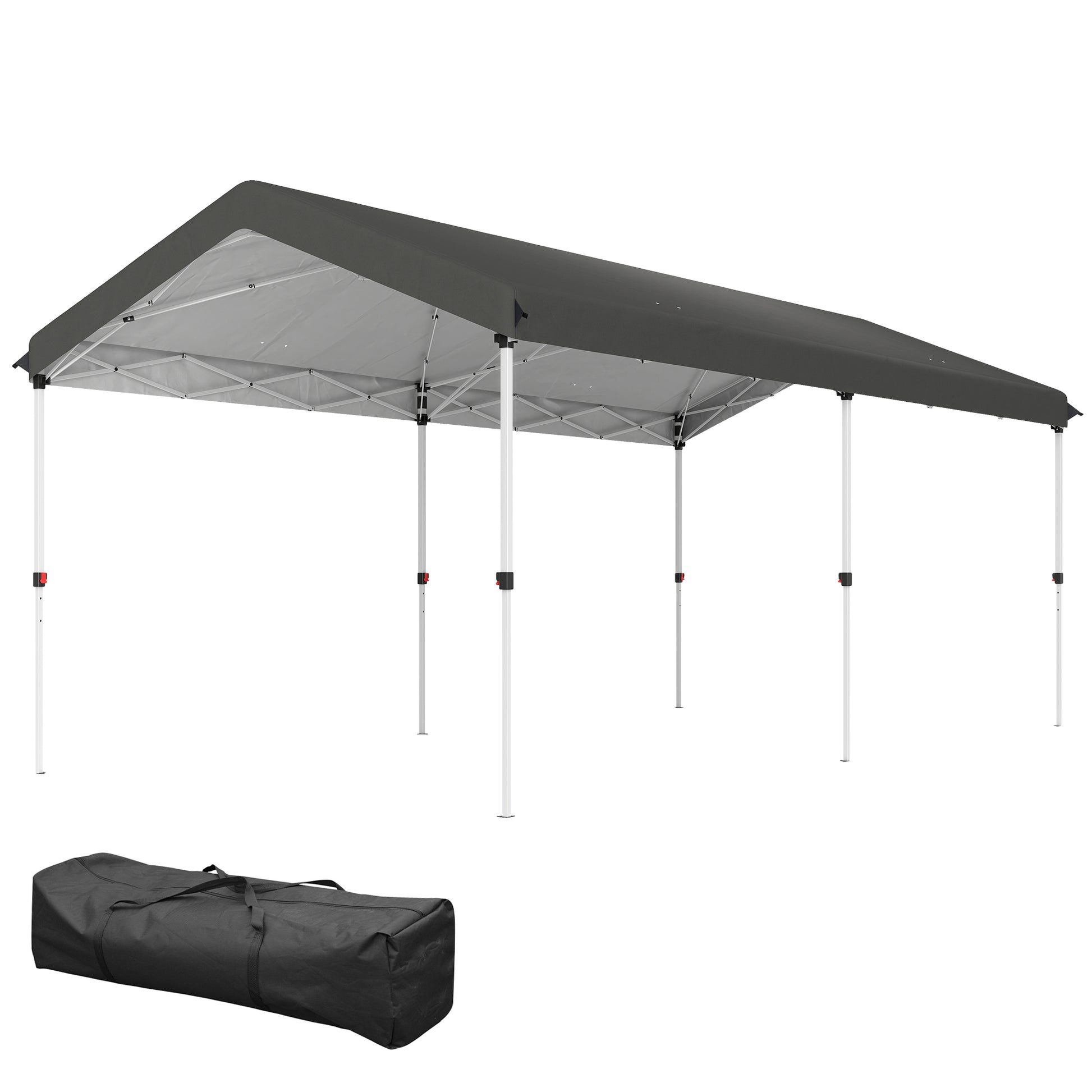 Foldable Gazebo 6x3 m Garden Canopy with 3-Level Adjustable Height UV50+ Protection Waterproof and Transport Bag Outdoor Gazebo Dark Gray
