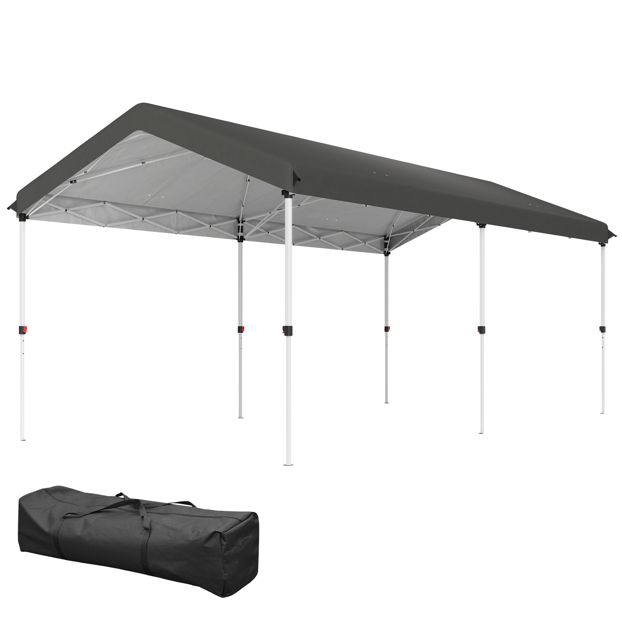Foldable Gazebo 6x3 m Garden Canopy with 3-Level Adjustable Height UV50+ Protection Waterproof and Transport Bag Outdoor Gazebo Dark Gray