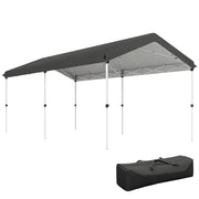 Foldable Gazebo 6x3 m Garden Canopy with 3-Level Adjustable Height UV50+ Protection Waterproof and Transport Bag Outdoor Gazebo Dark Gray