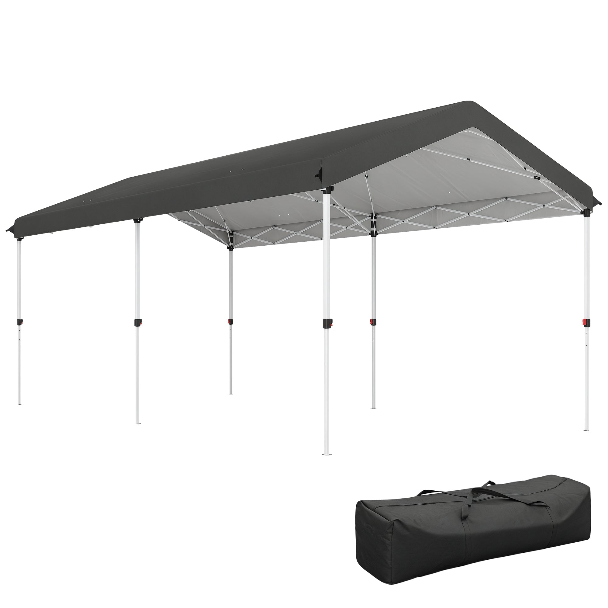 Foldable Gazebo 6x3 m Garden Canopy with 3-Level Adjustable Height UV50+ Protection Waterproof and Transport Bag Outdoor Gazebo Dark Gray