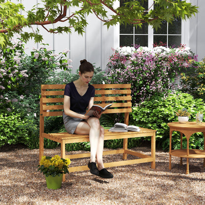 2-Seater Wooden Garden Bench, Weatherproof Bench, UV Resistant Garden Furniture with Convertible Backrests, Park Bench 240kg Load Capacity, Wooden Bench for Balcony Terrace, Garden, 110x61x89cm, Teak