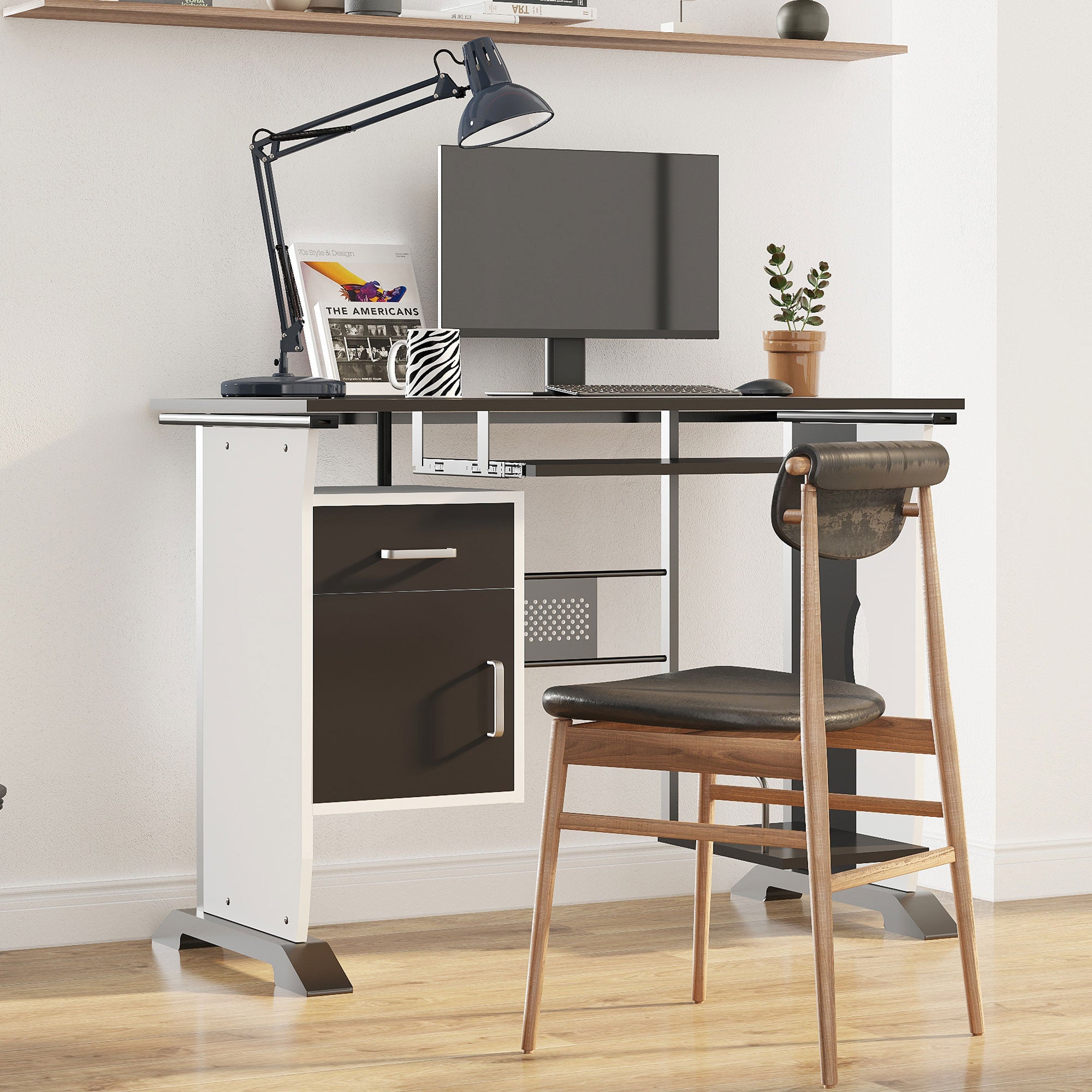 PC Computer Desk Office Desk 100x52x75cm Wood Furniture