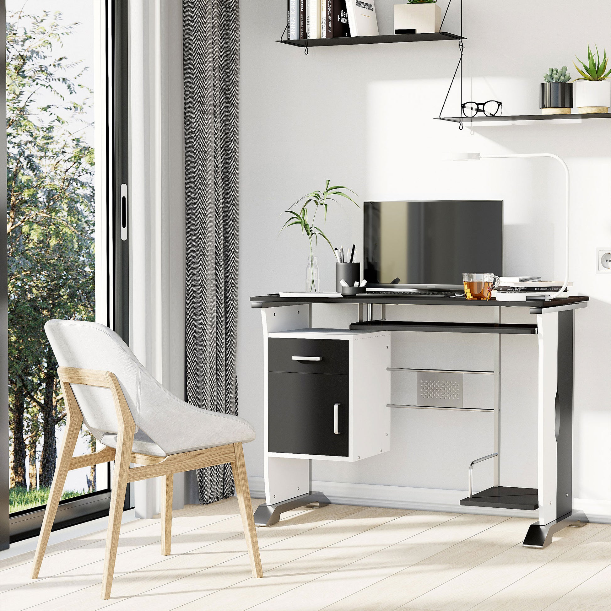 PC Computer Desk Office Desk 100x52x75cm Wood Furniture
