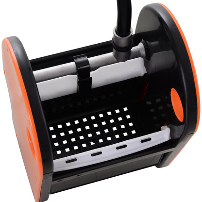 Cleaning Cart with Wringer 26 Liter Mop Bucket Mop Bucket with 4 Wheels Orange