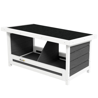 Chicken Nest for Chickens Chicken Coop made of Pine Wood Egg Nest for Poultry with Weather-Resistant Asphalt Roof, 66 x 37 x 34 cm, Gray