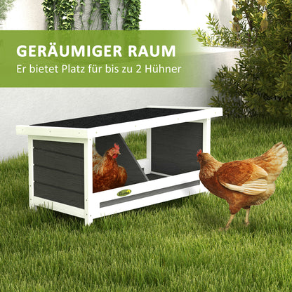 Chicken Nest for Chickens Chicken Coop made of Pine Wood Egg Nest for Poultry with Weather-Resistant Asphalt Roof, 66 x 37 x 34 cm, Gray