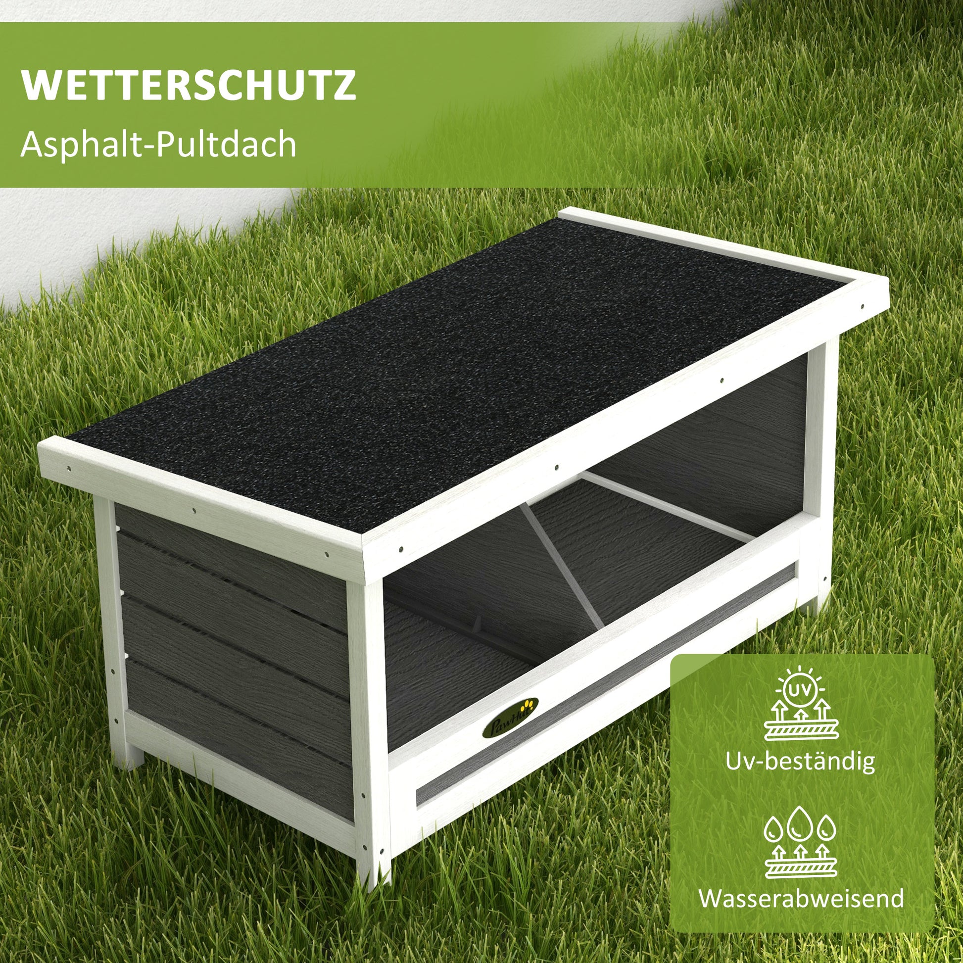 Chicken Nest for Chickens Chicken Coop made of Pine Wood Egg Nest for Poultry with Weather-Resistant Asphalt Roof, 66 x 37 x 34 cm, Gray