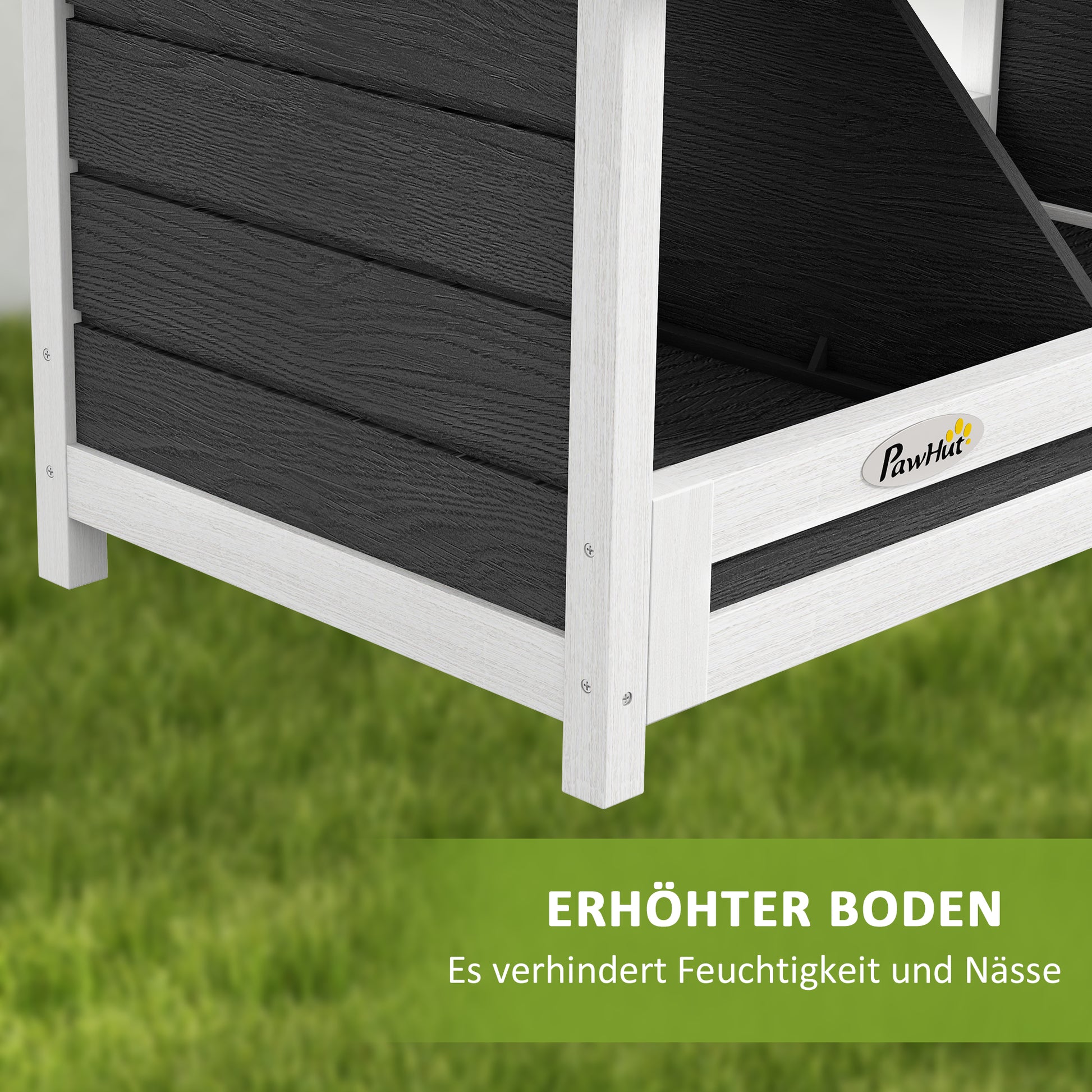 Chicken Nest for Chickens Chicken Coop made of Pine Wood Egg Nest for Poultry with Weather-Resistant Asphalt Roof, 66 x 37 x 34 cm, Gray