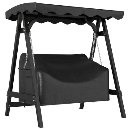 2-Seater Swing Cover, Waterproof & Windproof Protective Cover for Garden Swing, UV-Resistant, 142 x 76 x 81 cm (56 x 30 x 32 in) — Black