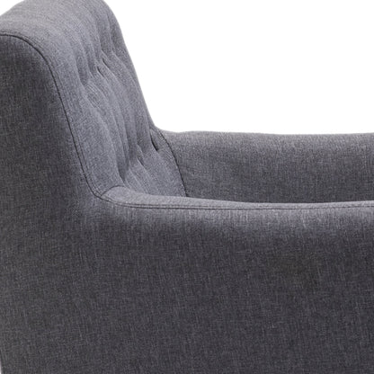 Modern Upholstered Armchair, Living Room Bedroom Armchair with Arms Fabric Wood 68 × 58.5 × 76cm Light Gray