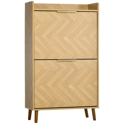 2-Door Shoe Cabinet, Vintage Style Shoe Rack, for Small Entrance, Living Room, Bedroom, 70 x 30 x 120 cm