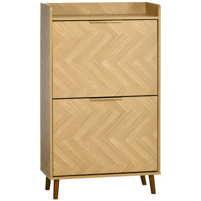 2-Door Shoe Cabinet, Vintage Style Shoe Rack, for Small Entrance, Living Room, Bedroom, 70 x 30 x 120 cm