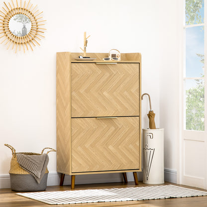 2-Door Shoe Cabinet, Vintage Style Shoe Rack, for Small Entrance, Living Room, Bedroom, 70 x 30 x 120 cm