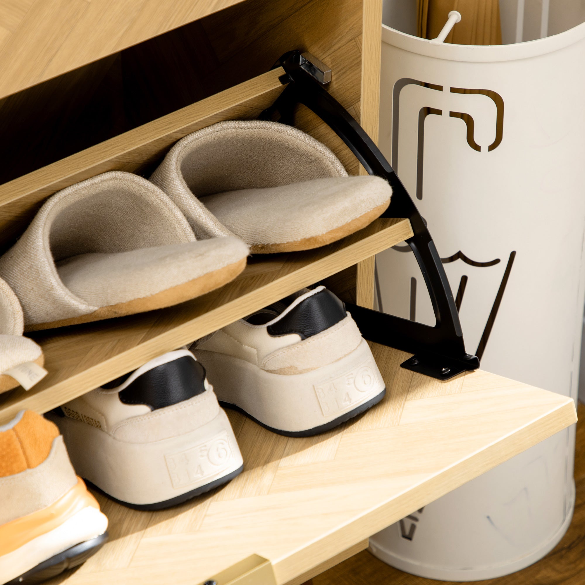 2-Door Shoe Cabinet, Vintage Style Shoe Rack, for Small Entrance, Living Room, Bedroom, 70 x 30 x 120 cm