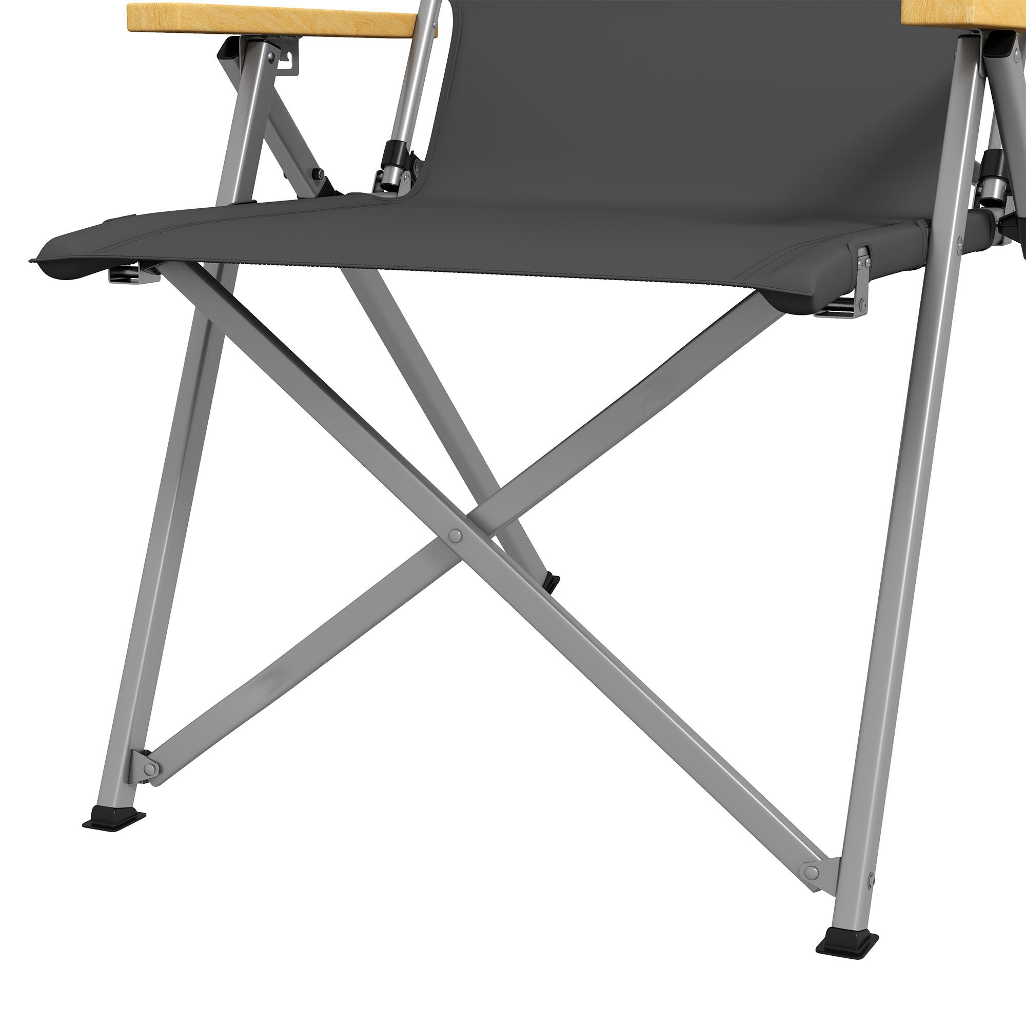 Folding Camping Chair Garden Chair with 4-Position Adjustable Backrest, Headrest, Folding Chair with Carrying Bag for Pool, Beach, Oxford, Dark Grey