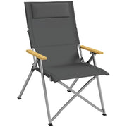Folding Camping Chair Garden Chair with 4-Position Adjustable Backrest, Headrest, Folding Chair with Carrying Bag for Pool, Beach, Oxford, Dark Grey