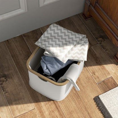 Foldable Laundry Basket 36 L Dirty Clothes Basket with Handles for Bathroom Bedroom Laundry Room 44.3x33.3x26.5 cm Cream