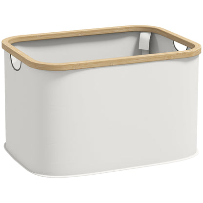 Foldable Laundry Basket 36 L Dirty Clothes Basket with Handles for Bathroom Bedroom Laundry Room 44.3x33.3x26.5 cm Cream