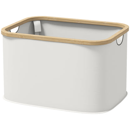 Foldable Laundry Basket 36 L Dirty Clothes Basket with Handles for Bathroom Bedroom Laundry Room 44.3x33.3x26.5 cm Cream