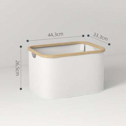 Foldable Laundry Basket 36 L Dirty Clothes Basket with Handles for Bathroom Bedroom Laundry Room 44.3x33.3x26.5 cm Cream