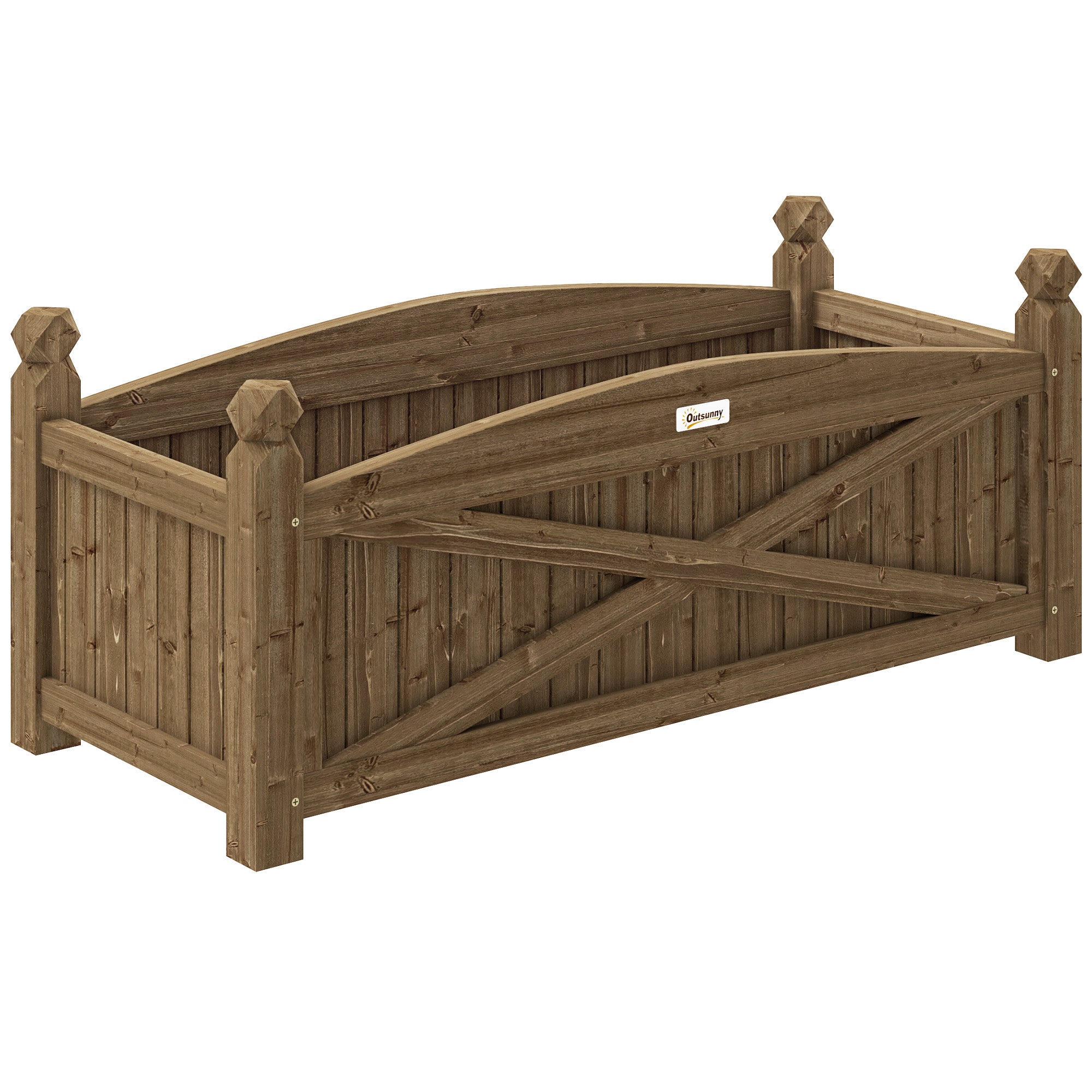 Raised Wooden Planter Urban Garden Wood for Growing Plants Flowers Herbs Rectangular Planter for Garden Balcony Terrace 90x39x37 cm Dark Brown