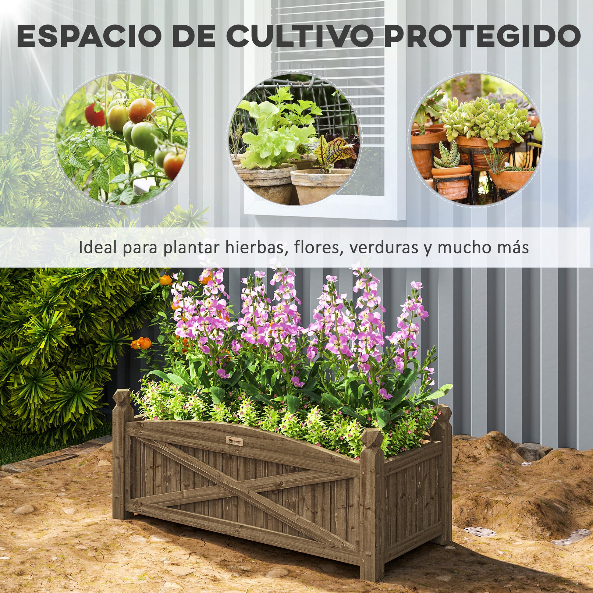 Raised Wooden Planter Urban Garden Wood for Growing Plants Flowers Herbs Rectangular Planter for Garden Balcony Terrace 90x39x37 cm Dark Brown