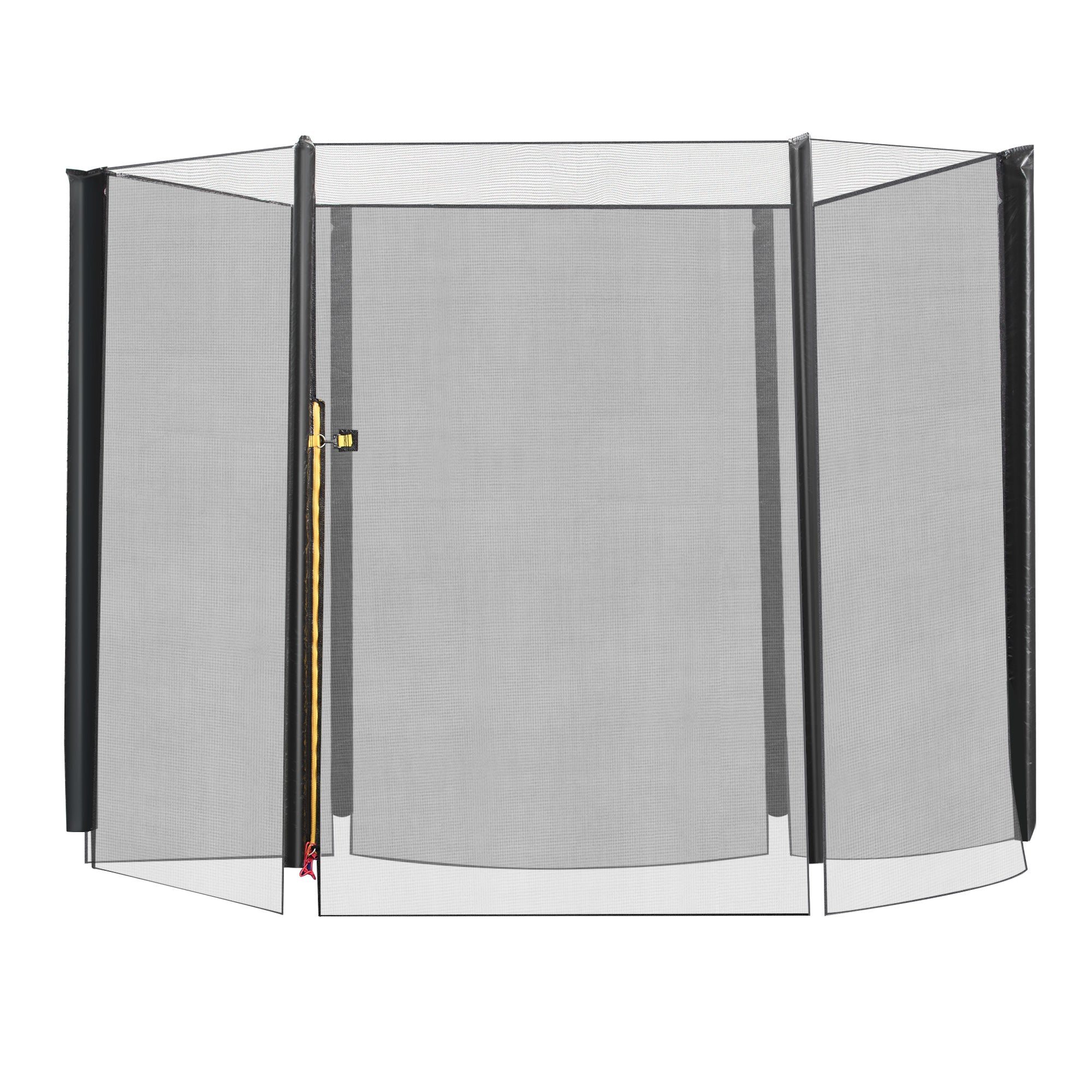 Replacement Safety Net for Round Trampoline Ø244 cm for Outdoor with Zippered Door for 6 Straight Poles Ø244x180 cm Black