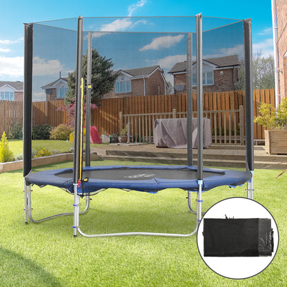 Replacement Safety Net for Round Trampoline Ø244 cm for Outdoor with Zippered Door for 6 Straight Poles Ø244x180 cm Black