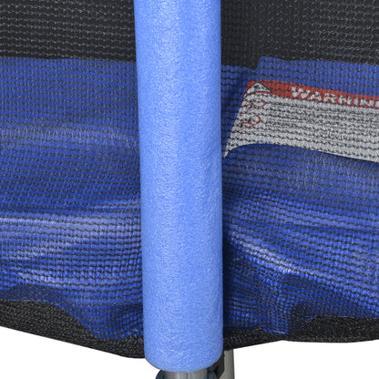 Replacement Safety Net for Round Trampoline Ø244 cm for Outdoor with Zippered Door for 6 Straight Poles Ø244x180 cm Black
