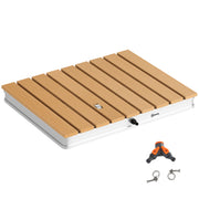 Ground Shower Garden Shower with Adjustable Foot Wheel Aluminum Outdoor Shower up to 4m Fountain Height 70 x 55 cm Sauna Shower Wood Look Non-slip Weatherproof Outdoor Camping Shower for Pool Sauna