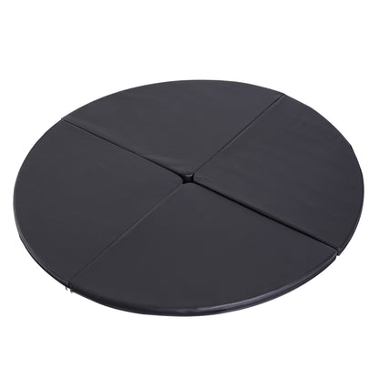 Dance Pole Mat, Ø 150cm Pole Dance Safety Mat, 5 cm Thick Pole Dance Mat, Foldable Safety Mat, Portable Fitness Mat, Shock-Absorbing Safety Mat, Gymnastics, Yoga, Black