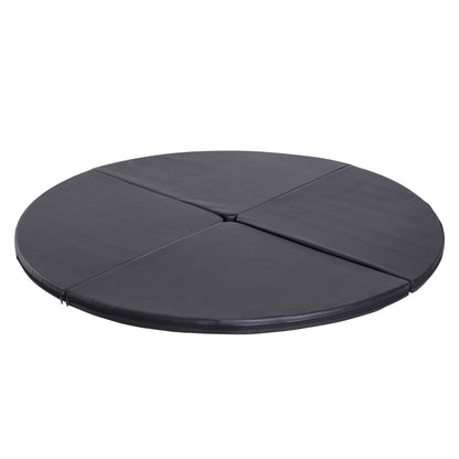 Dance Pole Mat, Ø 150cm Pole Dance Safety Mat, 5 cm Thick Pole Dance Mat, Foldable Safety Mat, Portable Fitness Mat, Shock-Absorbing Safety Mat, Gymnastics, Yoga, Black