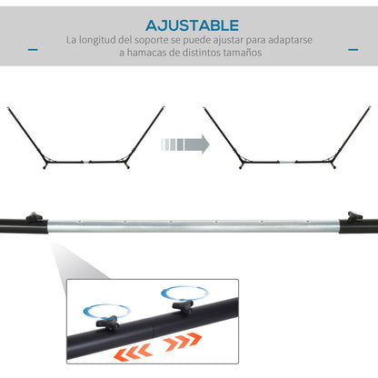 Adjustable Garden Hammock Stand 313-388x109x116 cm Metal Structure for Indoors and Outdoors Max Load 120 kg