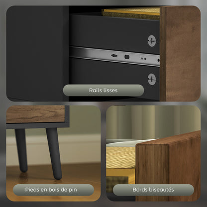 Bookcase Storage Shelf with 4 Open Compartments and 2 Drawers, Storage Shelf for Living Room, Bedroom, Office, 60 x 30 x 179 cm, Gray