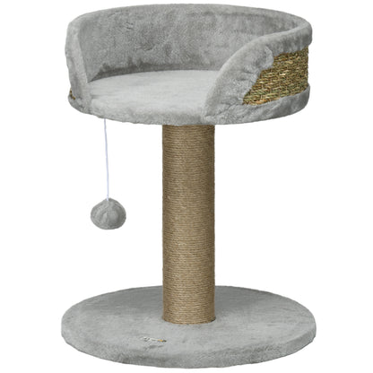 Scratching Tree 49 cm Small Cat Tower with Play Ball, Sisal Posts, Platform, Cat Scratching Tree, Climbing Tree, for Small Cats, Gray