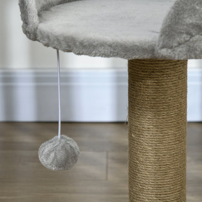 Scratching Tree 49 cm Small Cat Tower with Play Ball, Sisal Posts, Platform, Cat Scratching Tree, Climbing Tree, for Small Cats, Gray