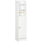 Bathroom Column Auxiliary Cabinet Multi-Purpose Bathroom Cabinet with Adjustable Shelf and Toilet Paper Holder for Bedroom 23x18x100 cm White