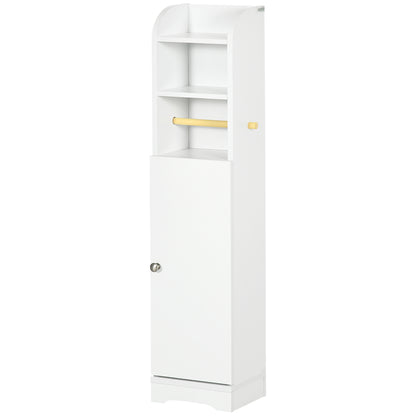 Bathroom Column Auxiliary Cabinet Multi-Purpose Bathroom Cabinet with Adjustable Shelf and Toilet Paper Holder for Bedroom 23x18x100 cm White