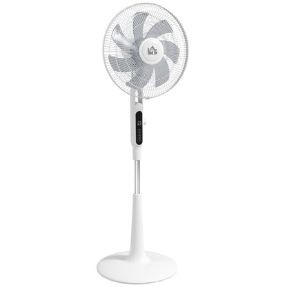 40 W Quiet Pedestal Fan with Remote Control 7 Blades 28 Speeds Adjustable Height 75° Oscillation Timer and Mosquito Repellent Function White