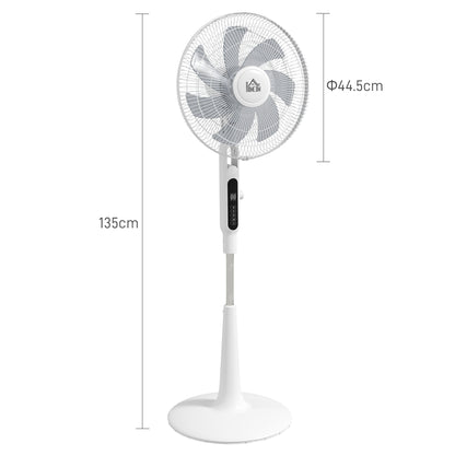 40 W Quiet Pedestal Fan with Remote Control 7 Blades 28 Speeds Adjustable Height 75° Oscillation Timer and Mosquito Repellent Function White