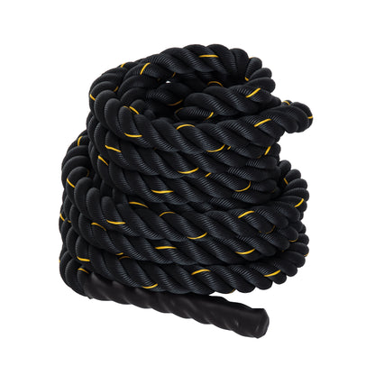 Battle Rope Ø38 mm 9m Length Battling Power Exercise Fitness Crossfit Polyester Ultra Resistant Black