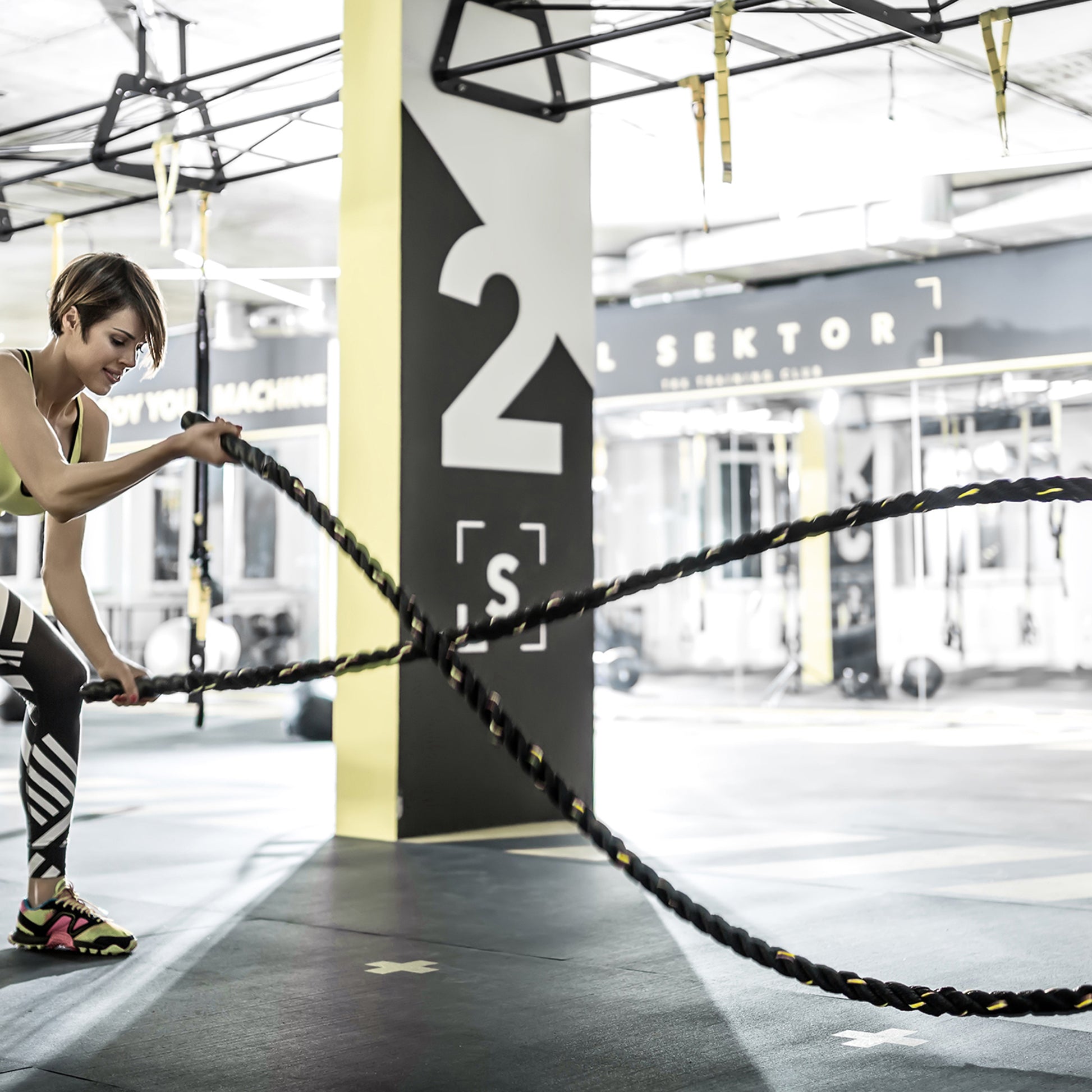 Battle Rope Ø38 mm 9m Length Battling Power Exercise Fitness Crossfit Polyester Ultra Resistant Black