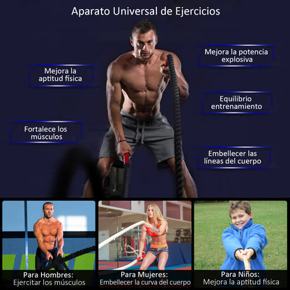 Battle Rope Ø38 mm 9m Length Battling Power Exercise Fitness Crossfit Polyester Ultra Resistant Black