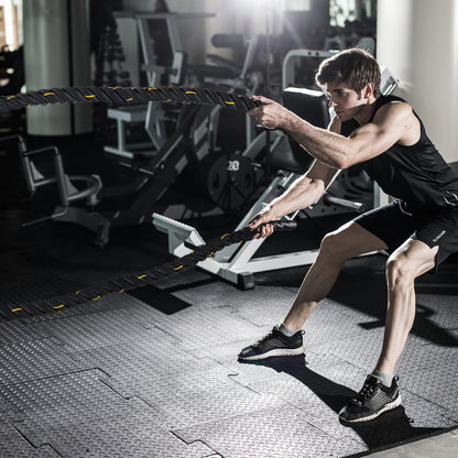 Battle Rope Ø38 mm 9m Length Battling Power Exercise Fitness Crossfit Polyester Ultra Resistant Black