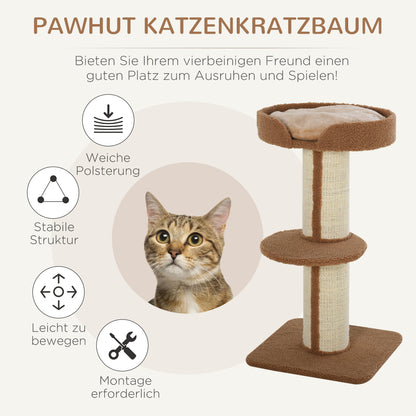Cat Tree 91 cm Cat Tower with Sisal Posts, Platform, Cushion Multi-Level Cat Scratching Tree, Climbing Tree, for Medium Cats, Light Brown