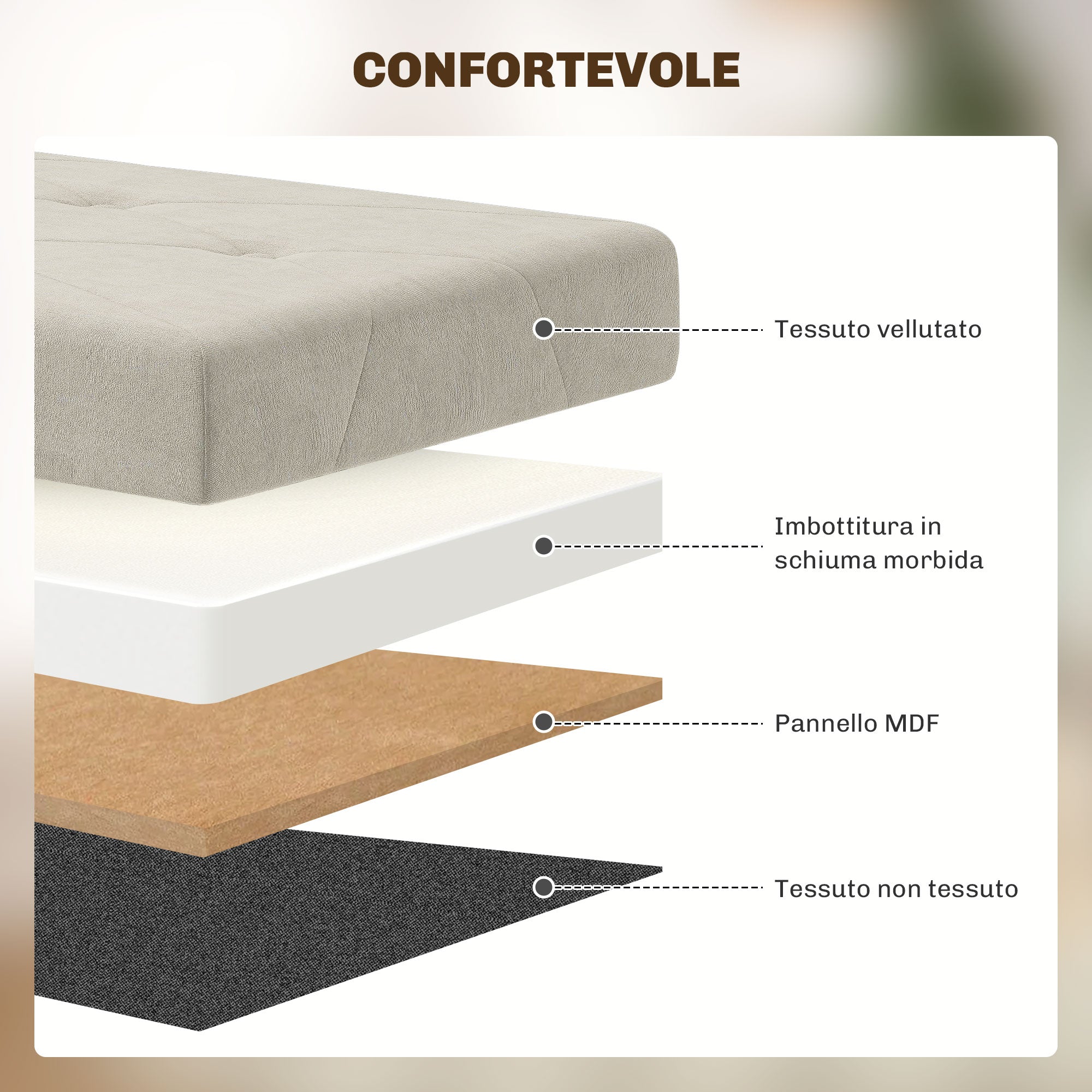 Folding Storage Ottoman Bench 67L, Bench with Padded Lid and Velvet Cover, 76x38x38cm, Cream White